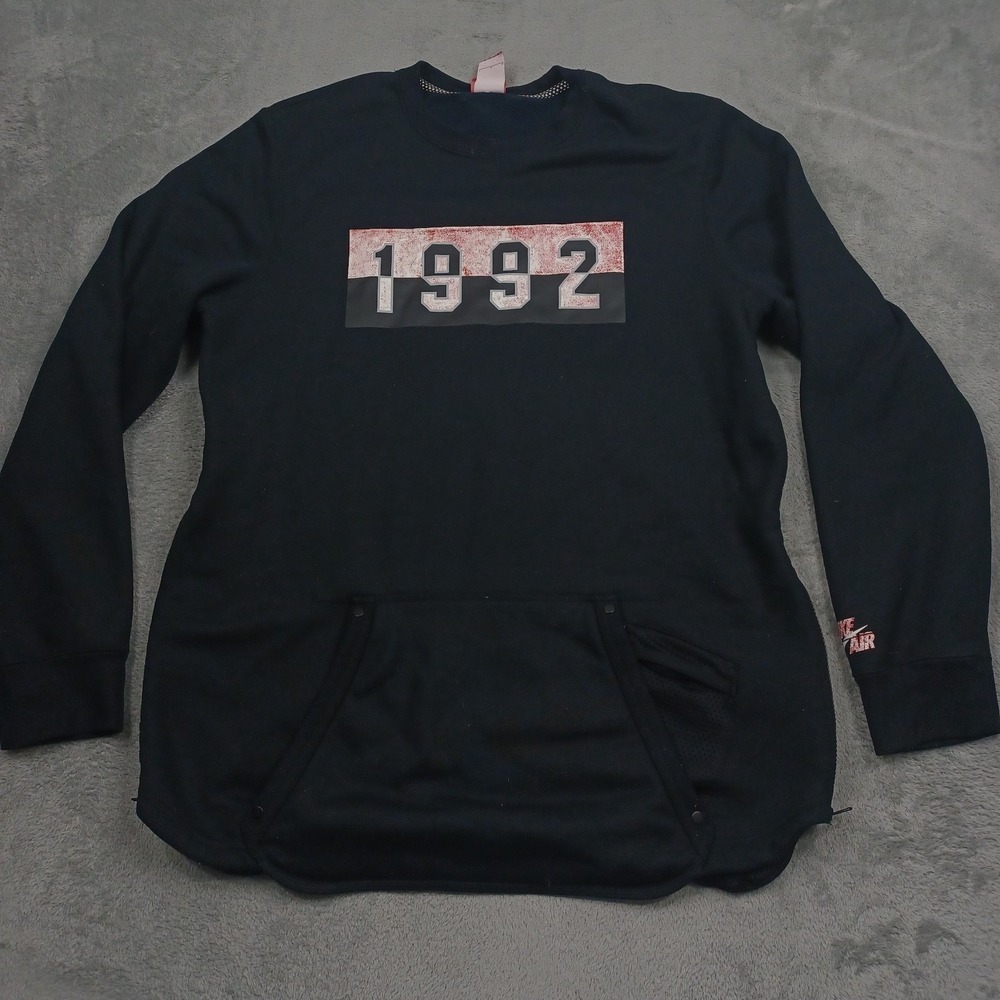 Nike Sweater Mens Large Black Basketball‎ Zipper Casual Activewear